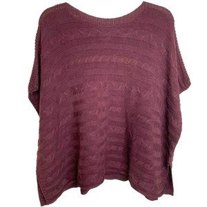 Old Navy Womens Burgundy Oversized Cable Knit Sweater Size XS Academia, Grunge